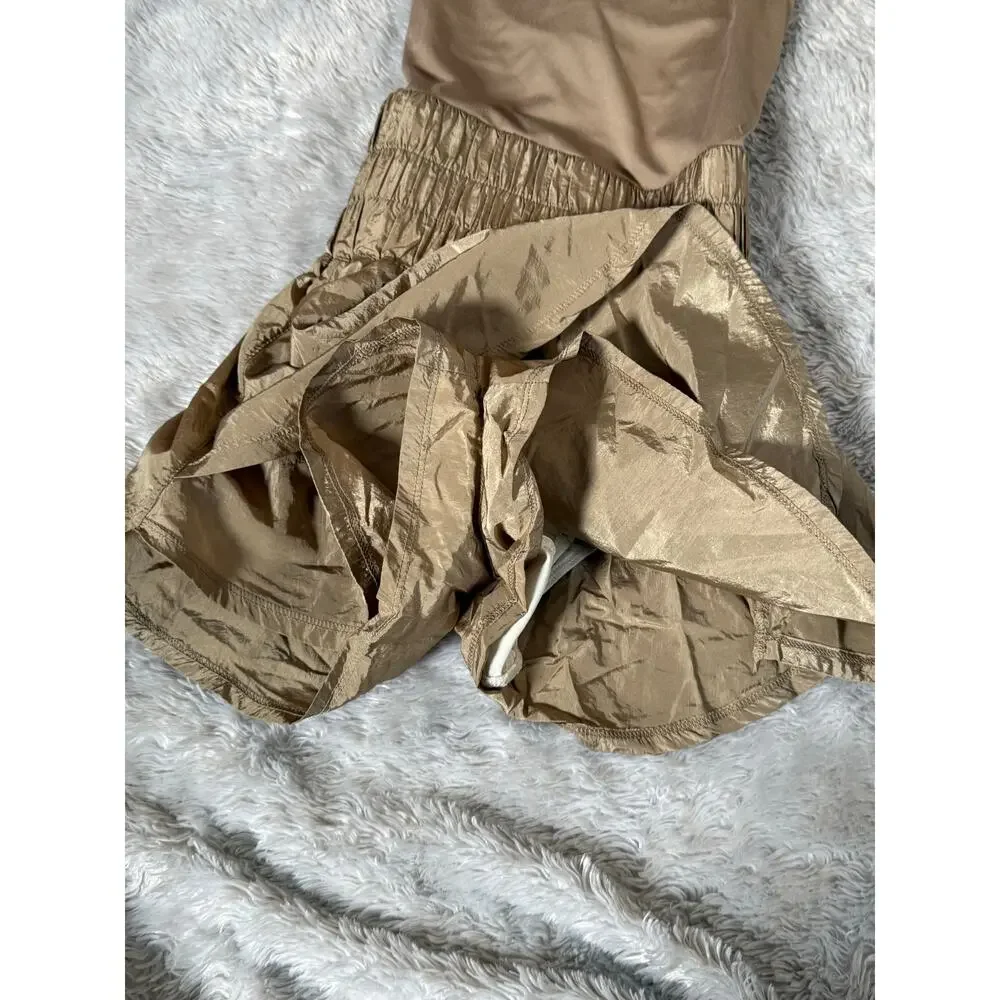 Free People Movement The Way Home Skortsie Women's Small Tan Gold
